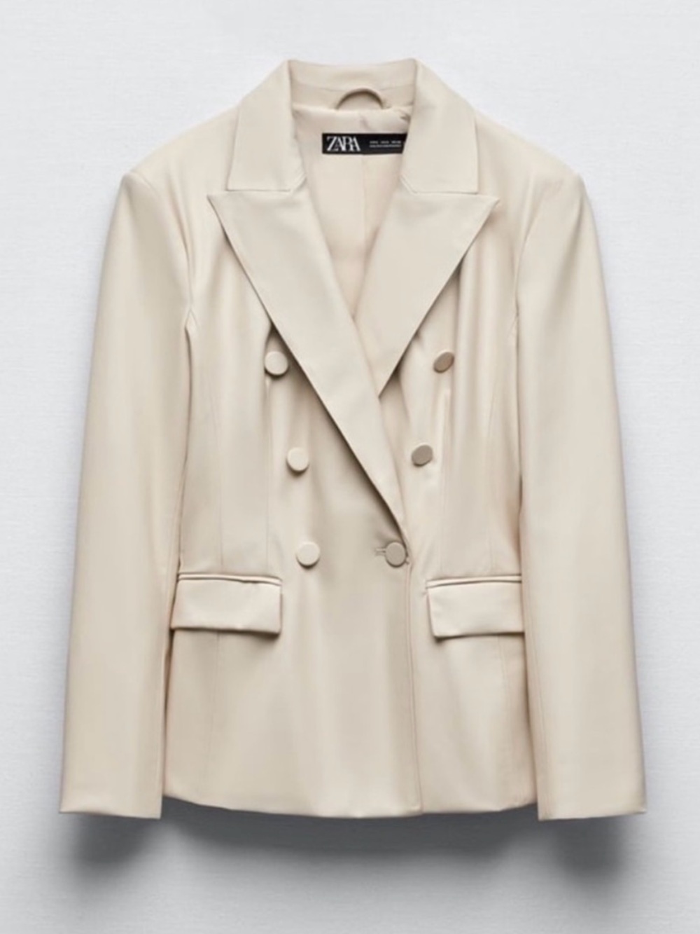 ZARA Beige Double-Breasted Blazer Jacket